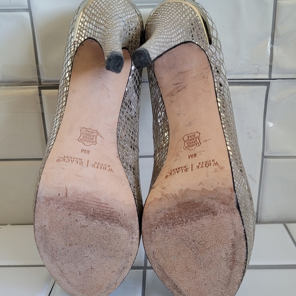 WHITE HOUSE BLACK MARKET SNOWFLAKE Textured Leather Platform High Heel Pumps  4i - Picture 6 of 10